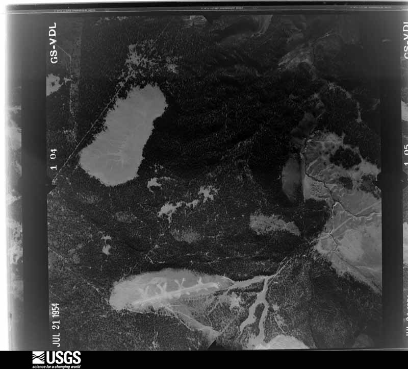 U.S. Geological Survey aerial photograph, 1954-07-21, scale 1:37400