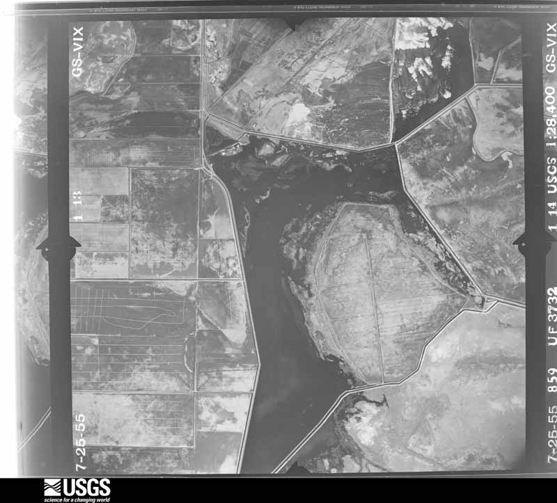 U.S. Geological Survey aerial photograph, 1955-07-25, scale 1:28400