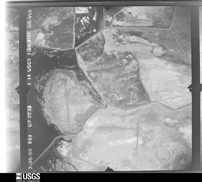 U.S. Geological Survey aerial photograph, 1955-07-25, scale 1:28400
