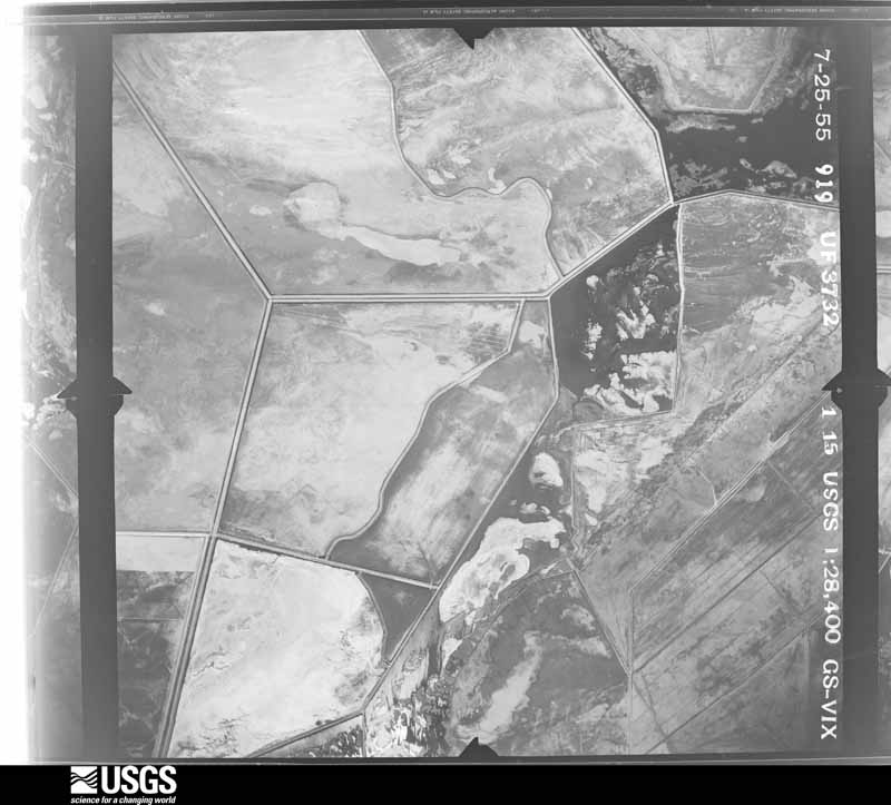 U.S. Geological Survey aerial photograph, 1955-07-25, scale 1:28400