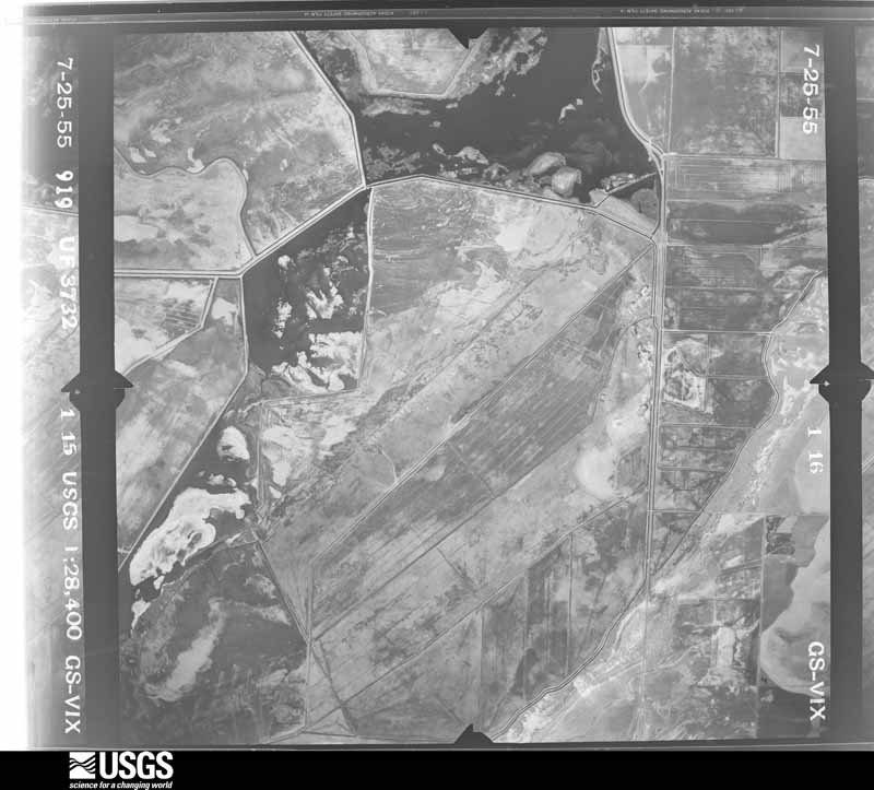 U.S. Geological Survey aerial photograph, 1955-07-25, scale 1:28400