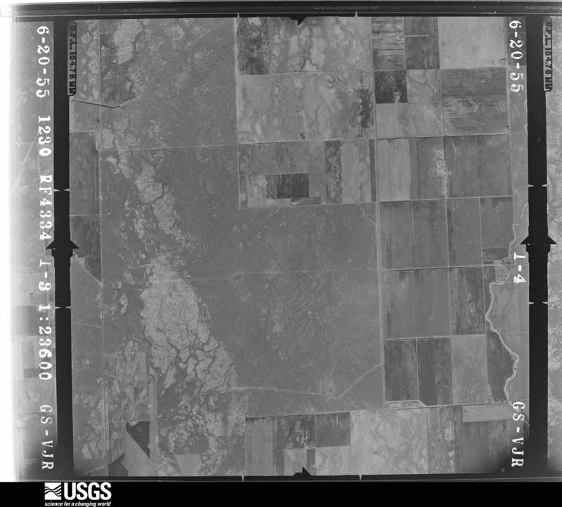 U.S. Geological Survey aerial photograph, 1955-08-01, scale 1:23600