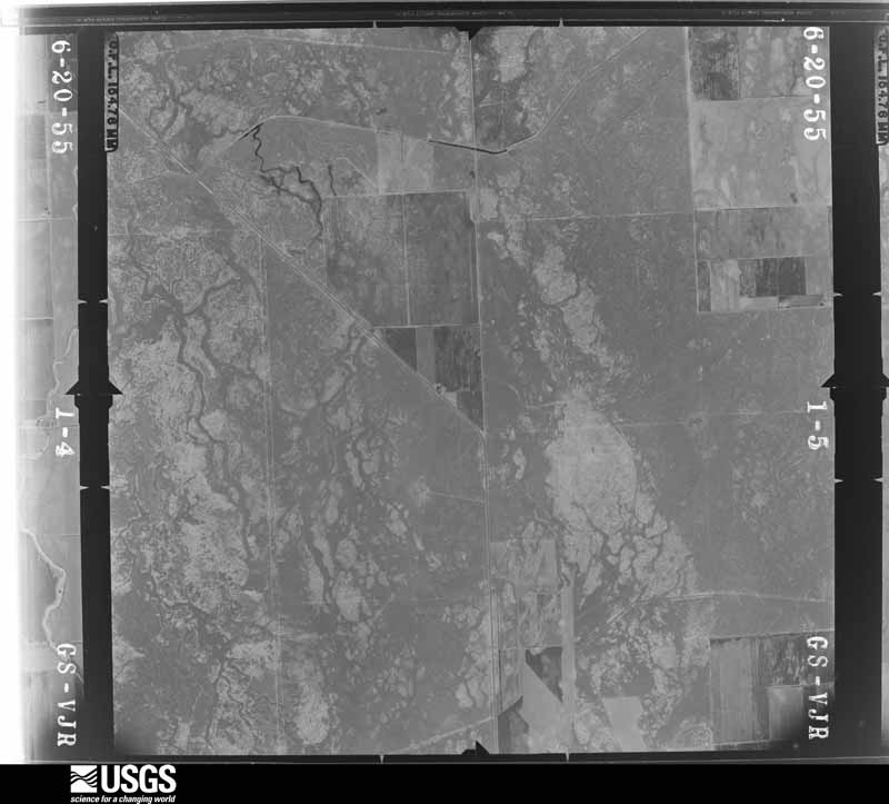 U.S. Geological Survey aerial photograph, 1955-08-01, scale 1:23600