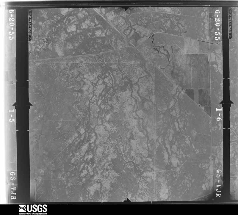 U.S. Geological Survey aerial photograph, 1955-08-01, scale 1:23600