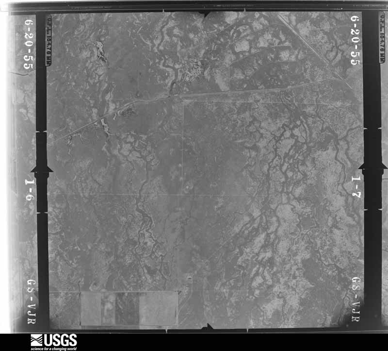 U.S. Geological Survey aerial photograph, 1955-08-01, scale 1:23600
