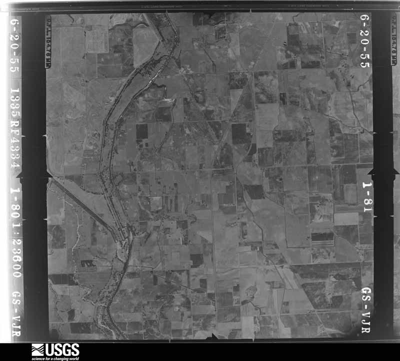 U.S. Geological Survey aerial photograph, 1955-08-01, scale 1:23600