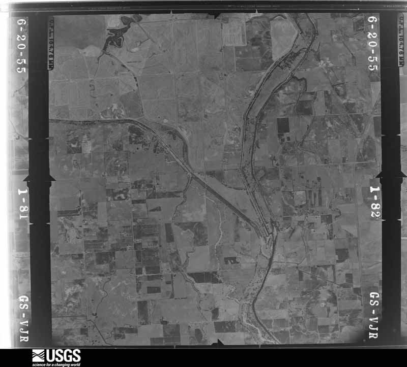 U.S. Geological Survey aerial photograph, 1955-08-01, scale 1:23600