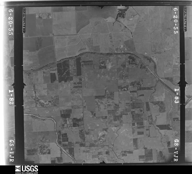 U.S. Geological Survey aerial photograph, 1955-08-01, scale 1:23600