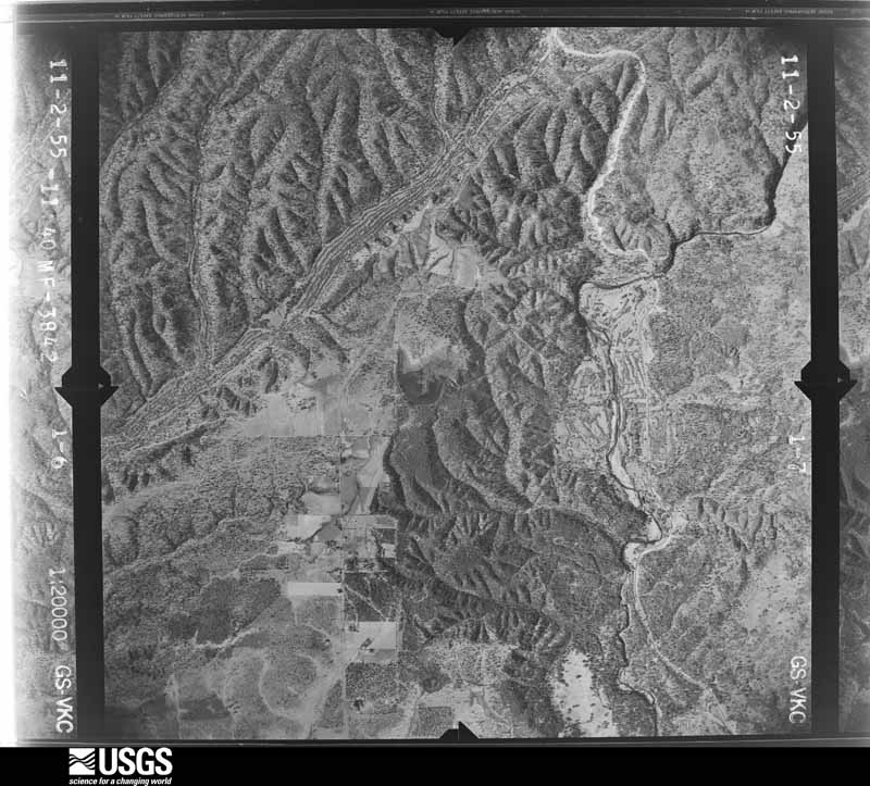 U.S. Geological Survey aerial photograph, 1955-11-02, scale 1:20000