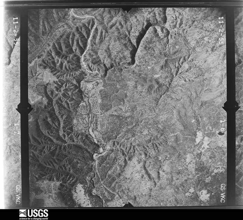 U.S. Geological Survey aerial photograph, 1955-11-02, scale 1:20000