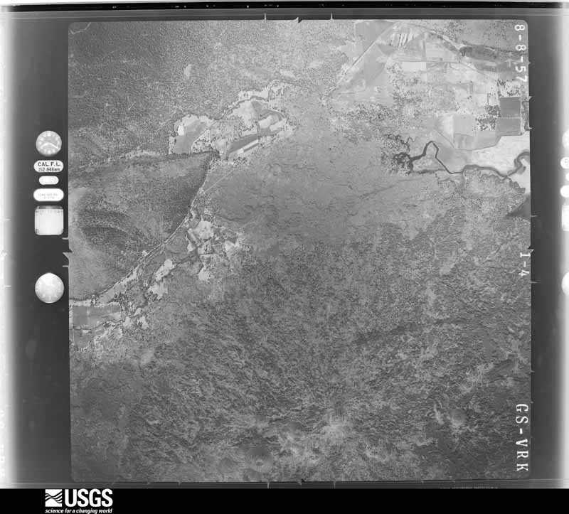 U.S. Geological Survey aerial photograph, 1957-08-08, scale 1:30000