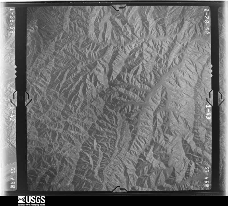 U.S. Geological Survey aerial photograph, 1958-01-28, scale 1:48000