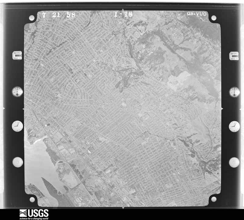 U.S. Geological Survey aerial photograph, 1958-07-25, scale 1:30000