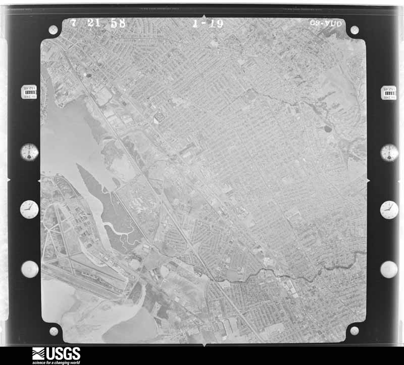 U.S. Geological Survey aerial photograph, 1958-07-25, scale 1:30000
