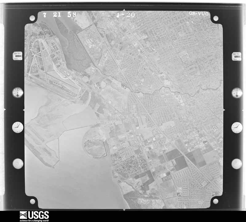 U.S. Geological Survey aerial photograph, 1958-07-25, scale 1:30000