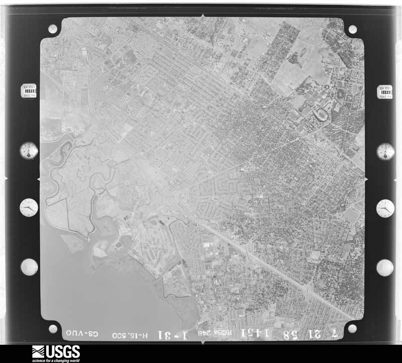 U.S. Geological Survey aerial photograph, 1958-07-25, scale 1:30000
