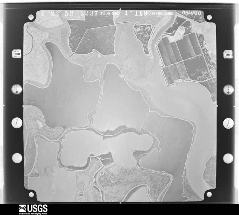 U.S. Geological Survey aerial photograph, 1958-07-25, scale 1:30000