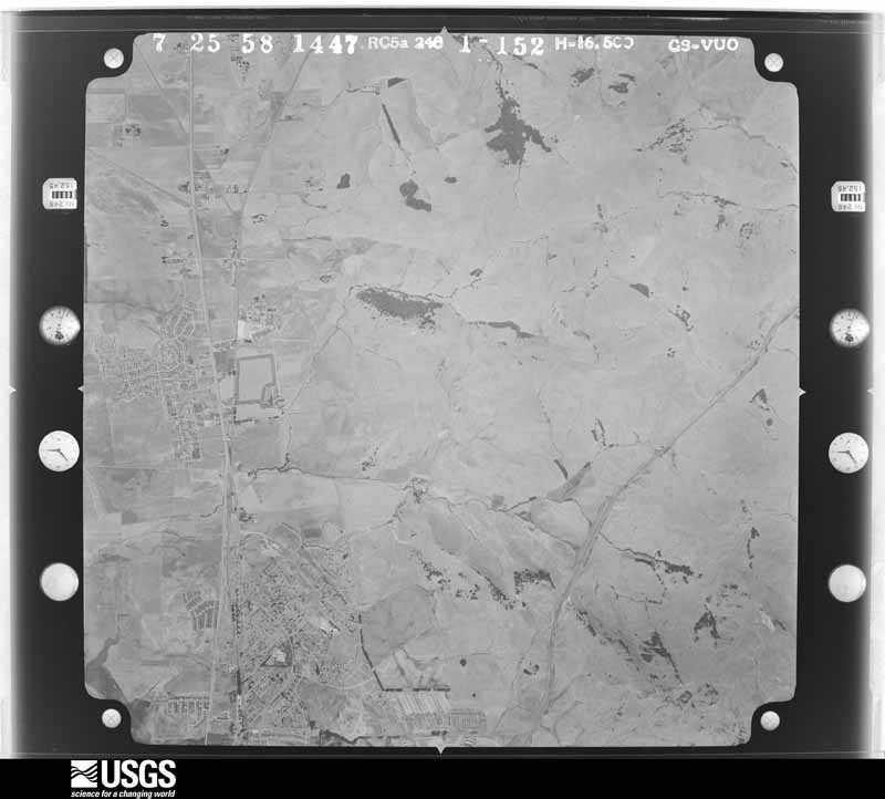 U.S. Geological Survey aerial photograph, 1958-07-25, scale 1:30000