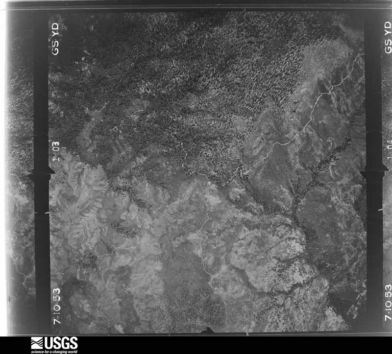 U.S. Geological Survey aerial photograph, 1953-07-11, scale 1:23600