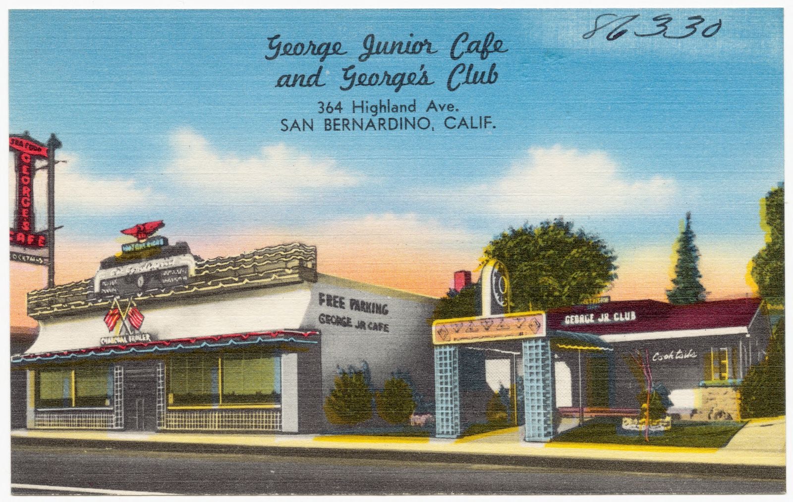 George Junior Café and George's Club, 364 Highland Ave., San Bernardino, Calif., Boston Public Library - undated