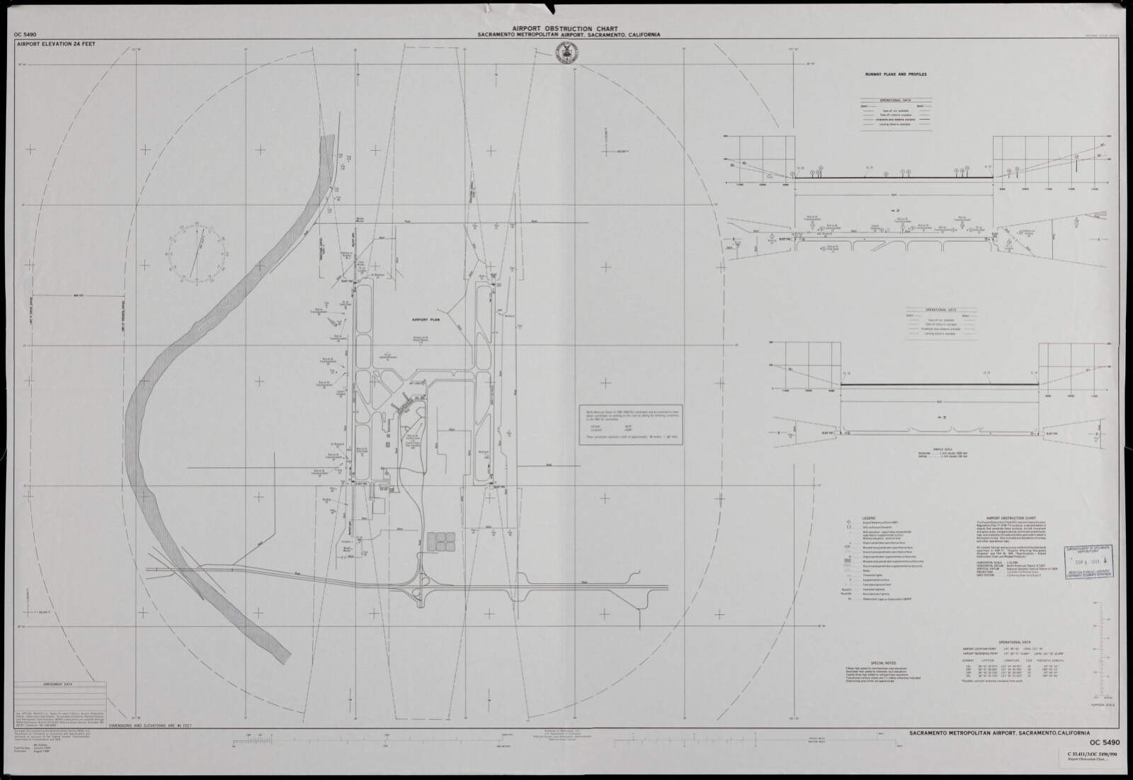 Airport obstruction chart, OC 5490, Sacramento Metropolitan Airport, Sacramento, California, Boston Public Library - undated