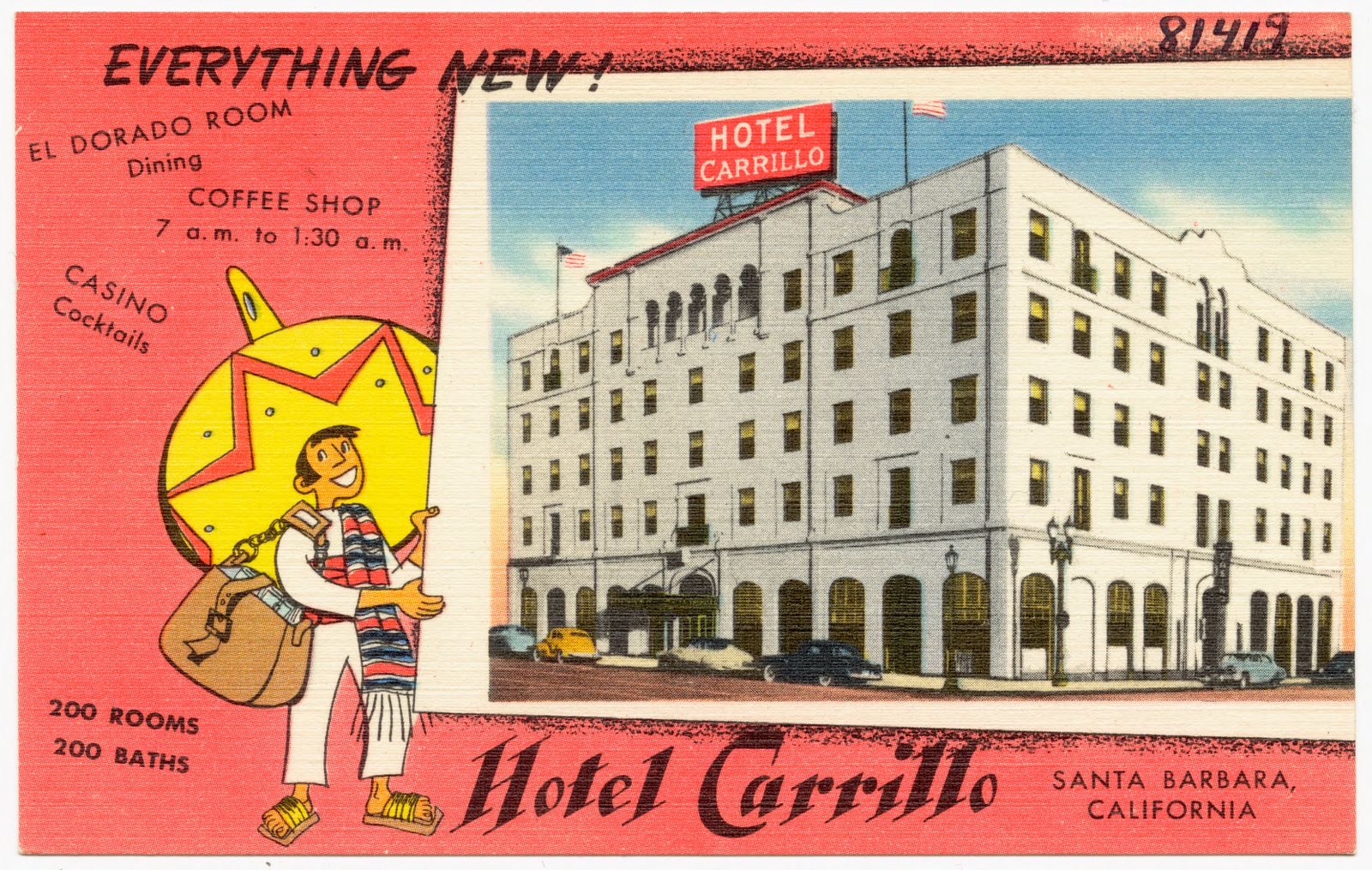 Hotel Carrillo, Santa Barbara, California, Boston Public Library - undated