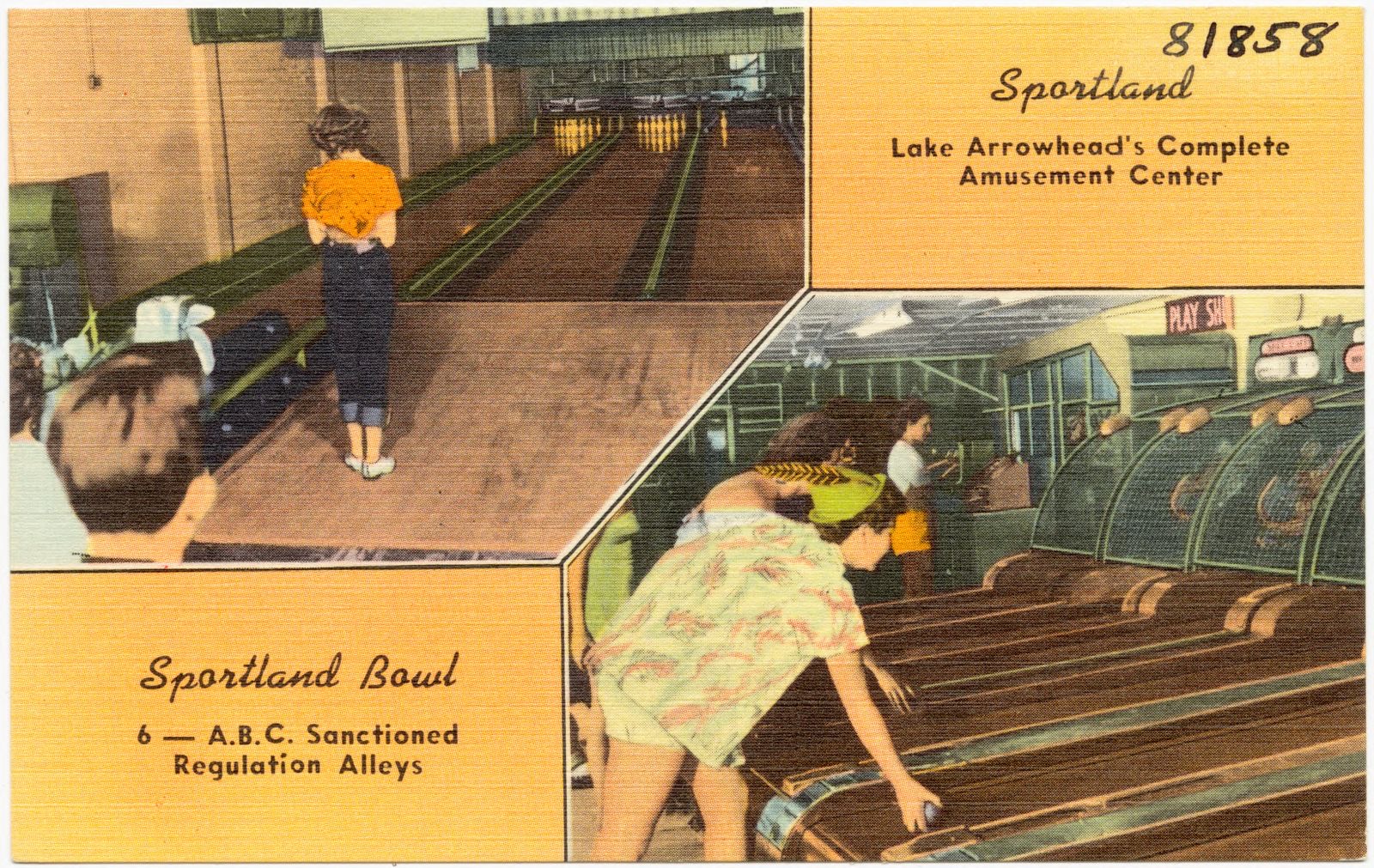 Sportland, Lake Arrowhead's complete amusement center, Boston Public Library - undated