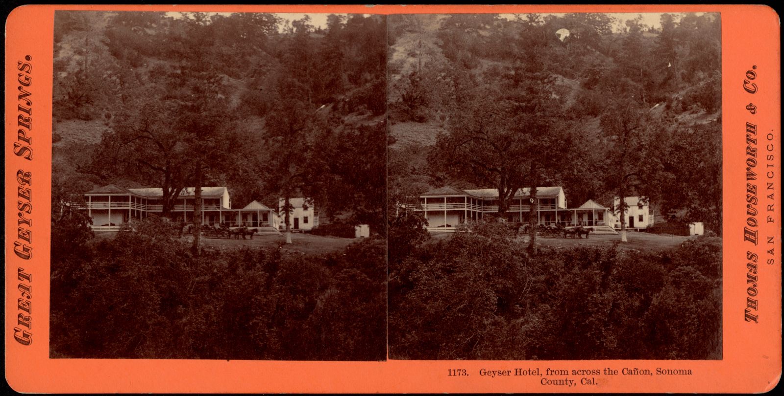 Geyser Hotel, from across the Canon, Sonoma County, Cal., Boston Public Library - undated