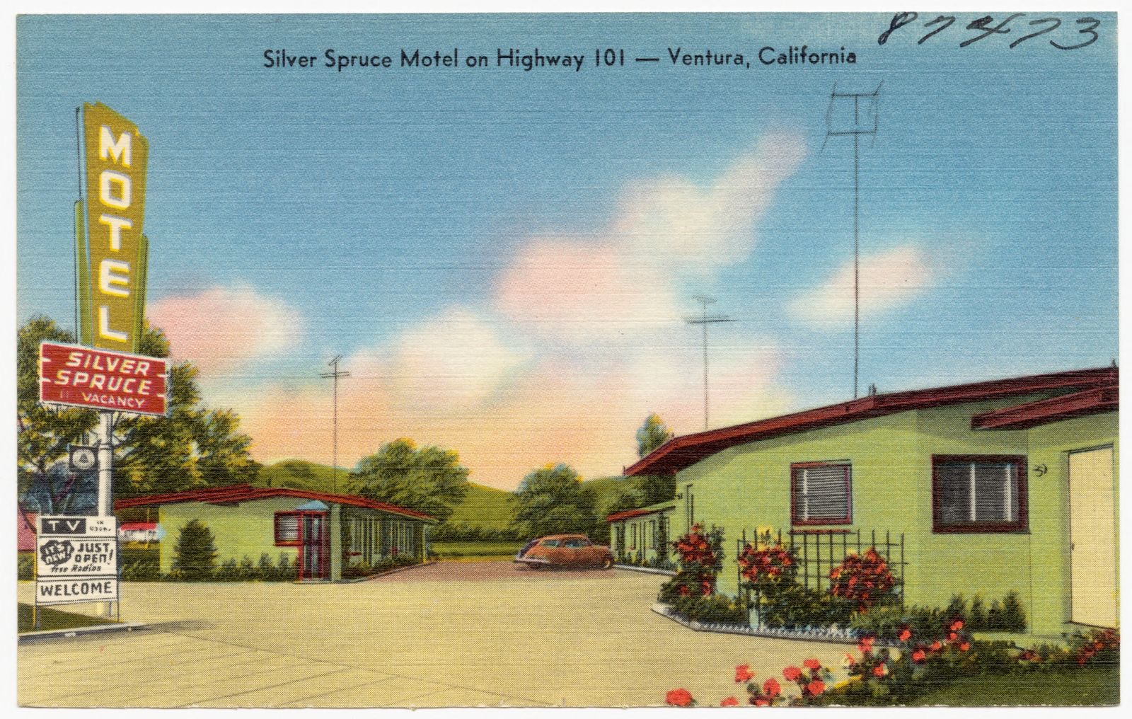 Silver Spruce Motel on Highway 101 -- Ventura, California, Boston Public Library - undated