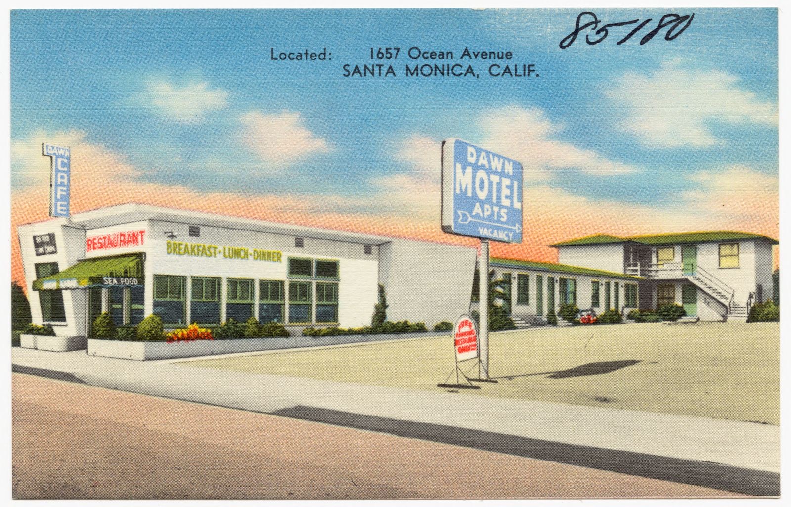 Dawn Motel, Located: 1657 Ocean Avenue, Santa Monica, Calif., Boston Public Library - undated