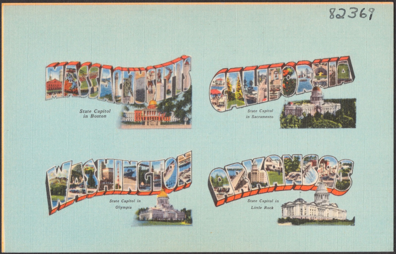 Massachusetts. California. Washington. Arkansas, Boston Public Library - undated