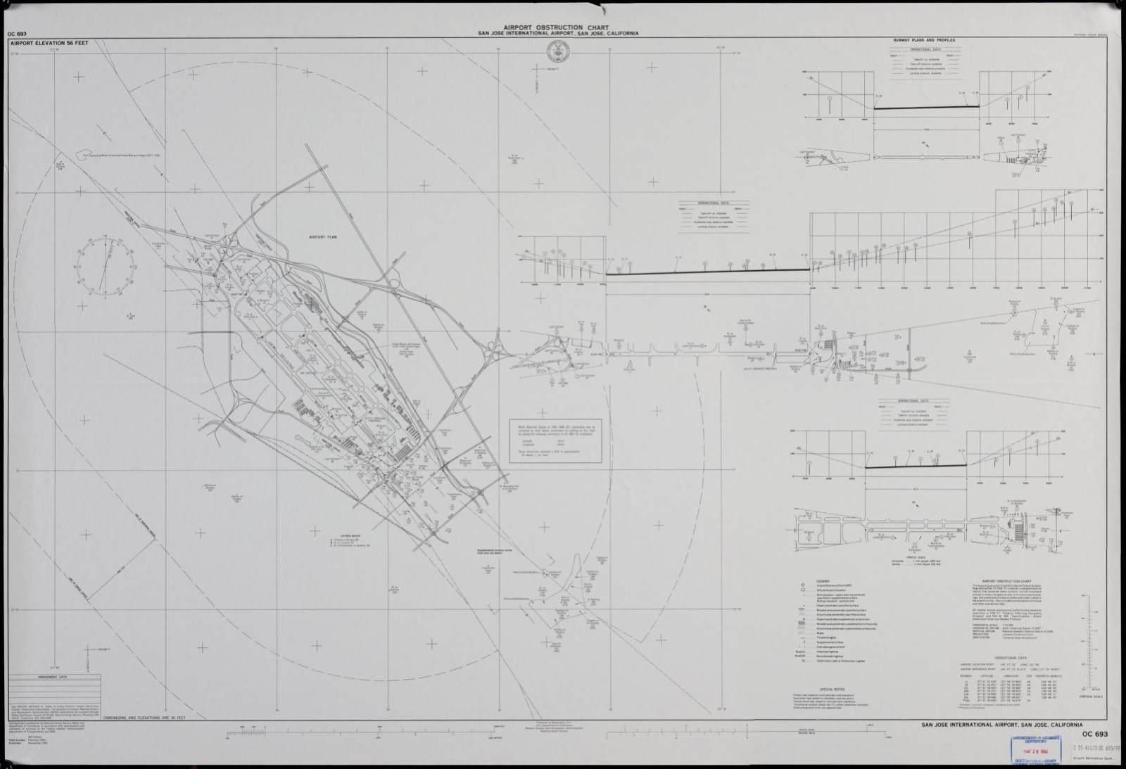 Airport obstruction chart, OC 693, San Jose International Airport, San Jose, California, Boston Public Library - undated