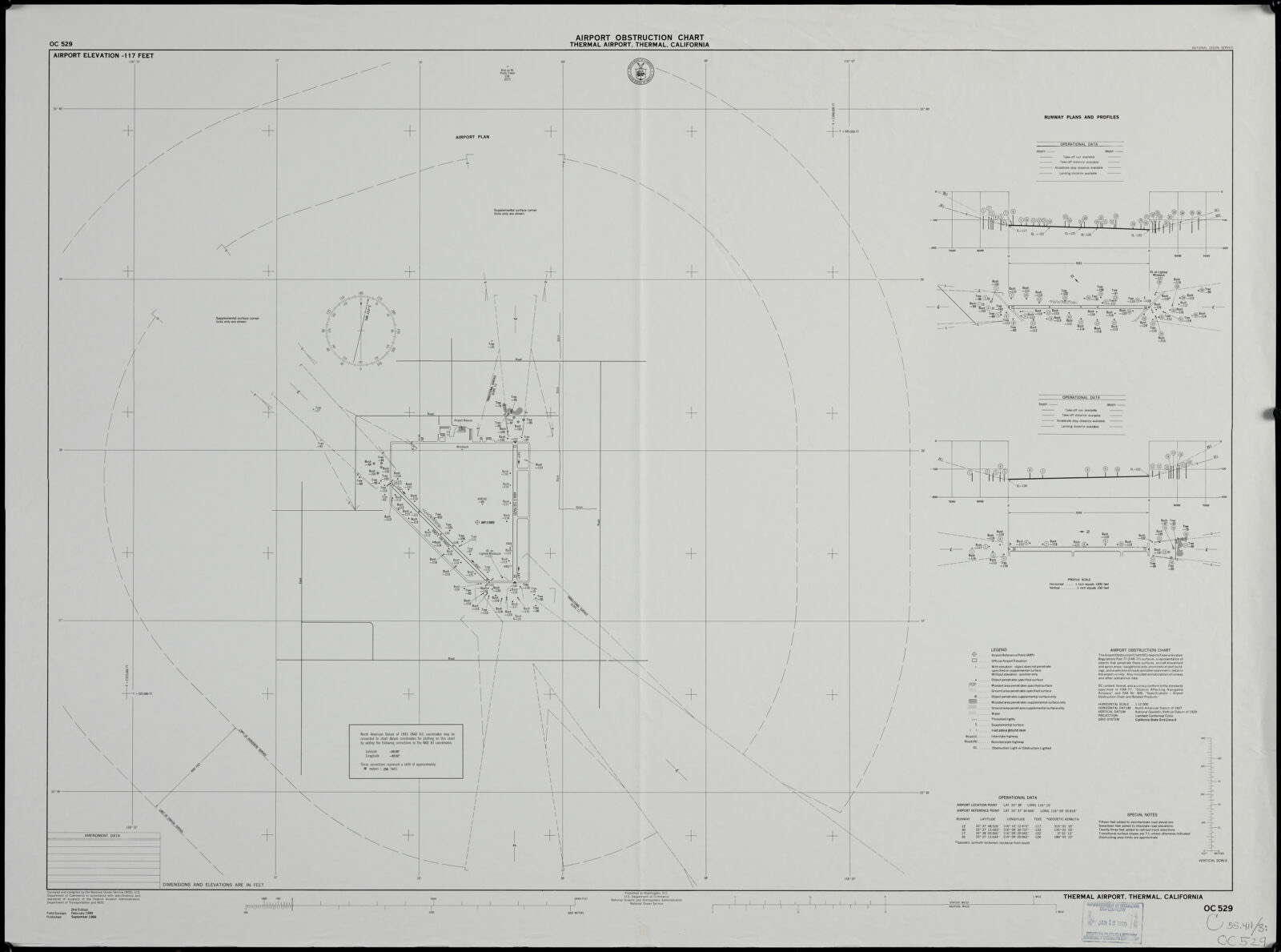 Airport obstruction chart, OC 529, Thermal Airport, Thermal, California, Boston Public Library - undated