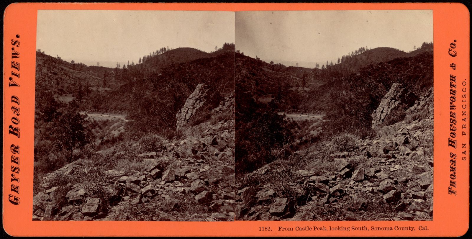 From Castle Peak, looking south, Sonoma County, Cal., Boston Public Library - undated