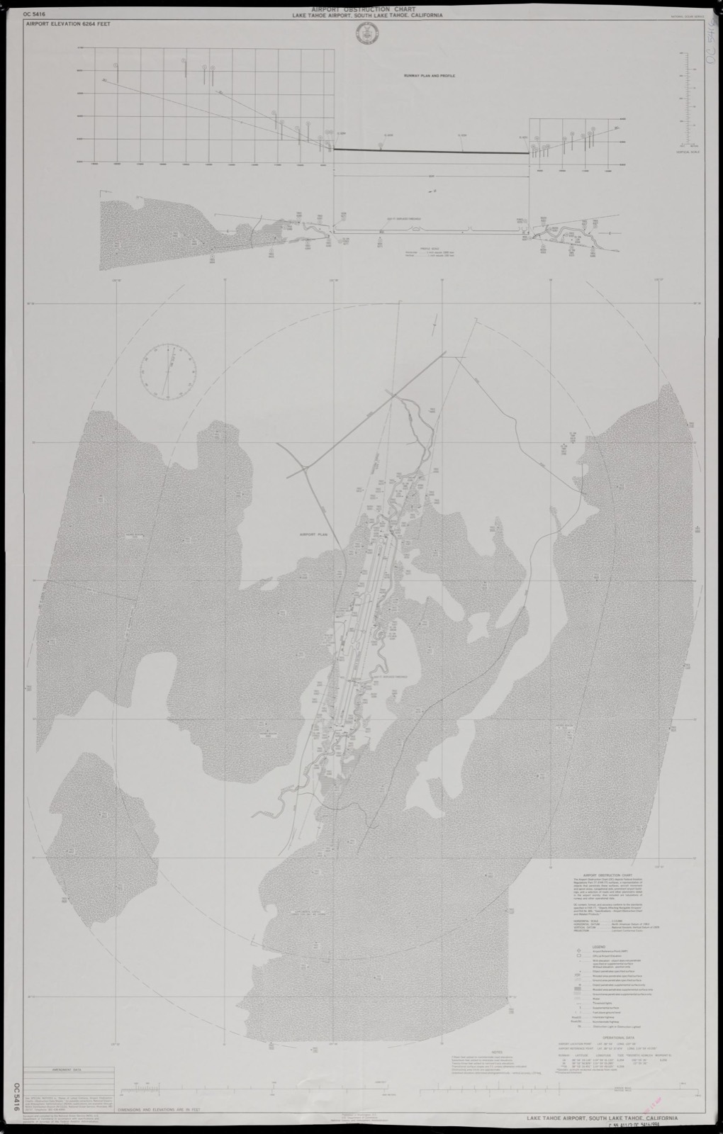Airport obstruction chart, OC 5416, Lake Tahoe Airport, South Lake Tahoe, California, Boston Public Library - undated