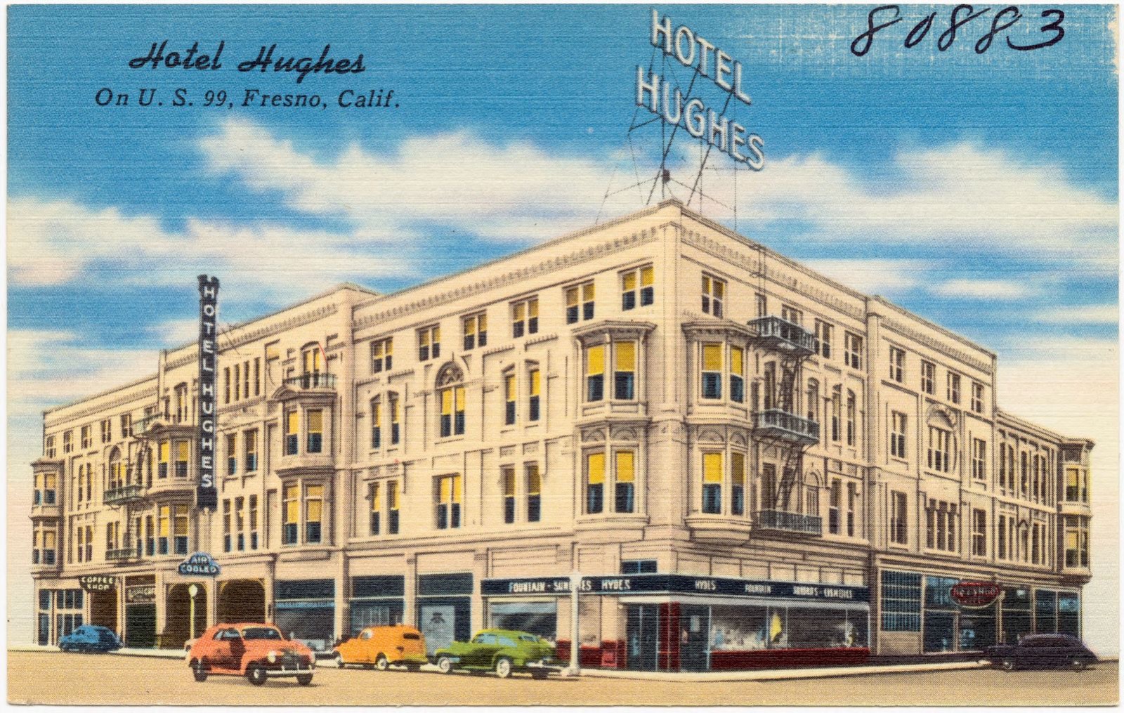 Hotel Hughes, On U. S. 99, Fresno, Calif., Boston Public Library - undated