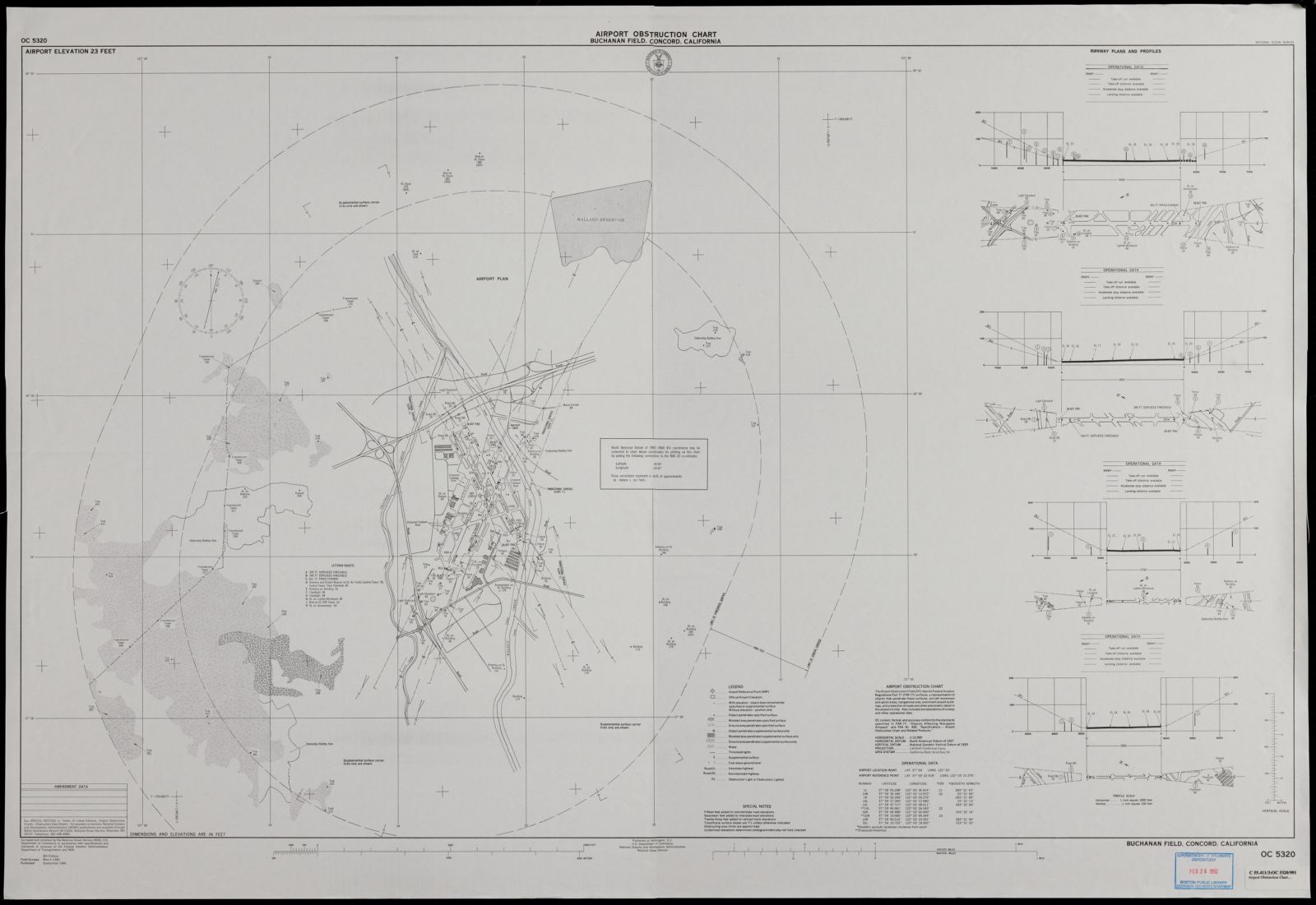 Airport obstruction chart, OC 5320, Buchanan Field, Concord, California, Boston Public Library - undated