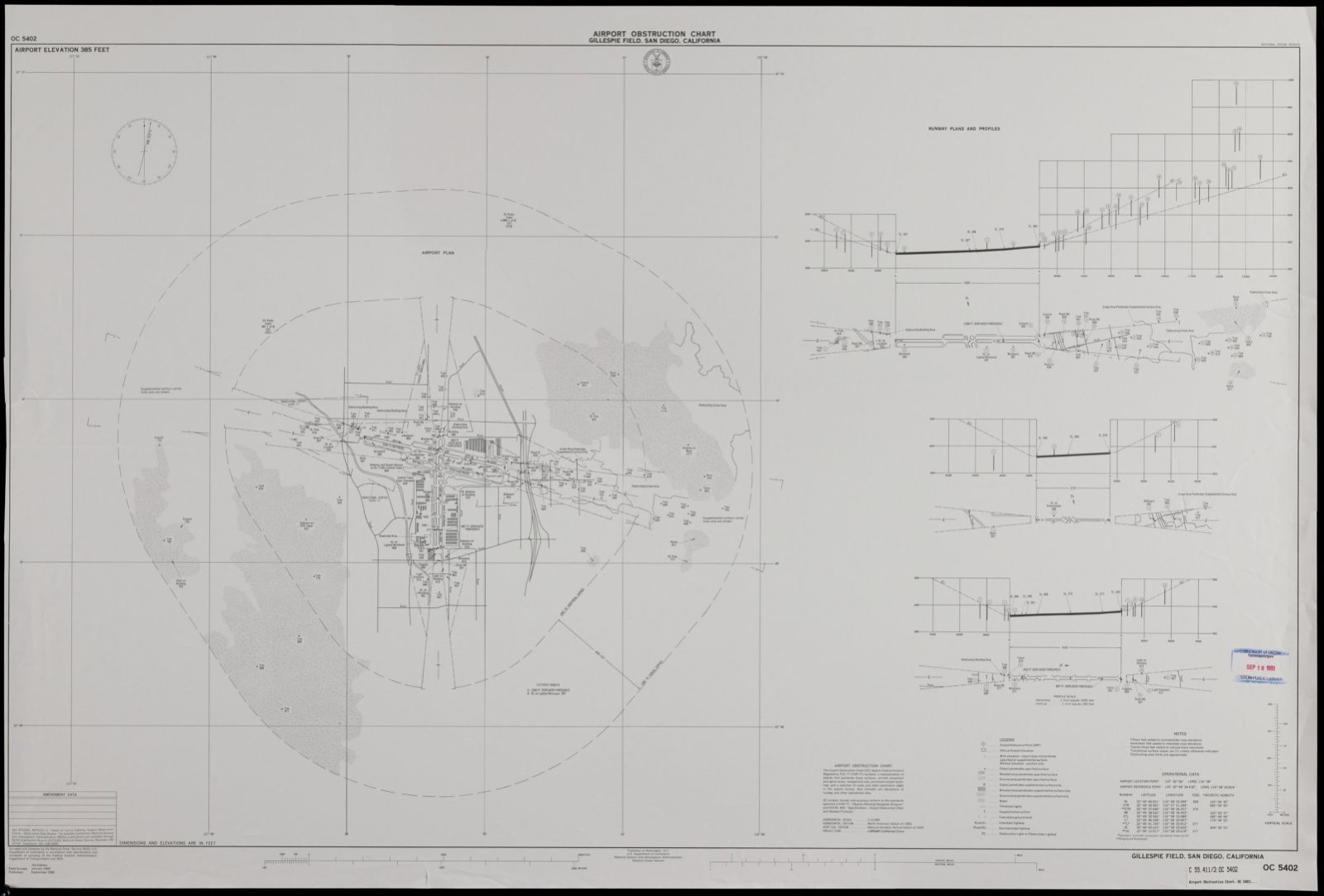 Airport obstruction chart, OC 5402, Gillespie Field, San Diego, California, Boston Public Library - undated