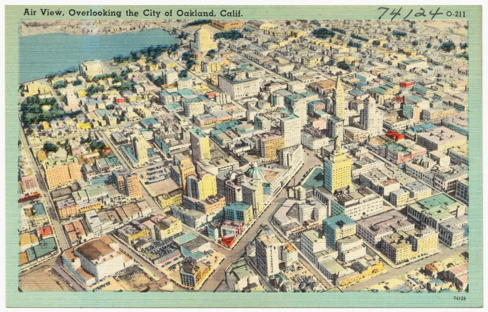 Air view, overlooking the city of Oakland, Calif., Boston Public Library - undated
