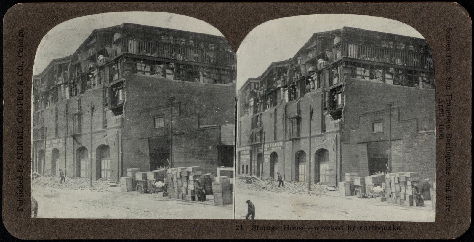 Storage house-- wrecked by earthquake, Boston Public Library - undated
