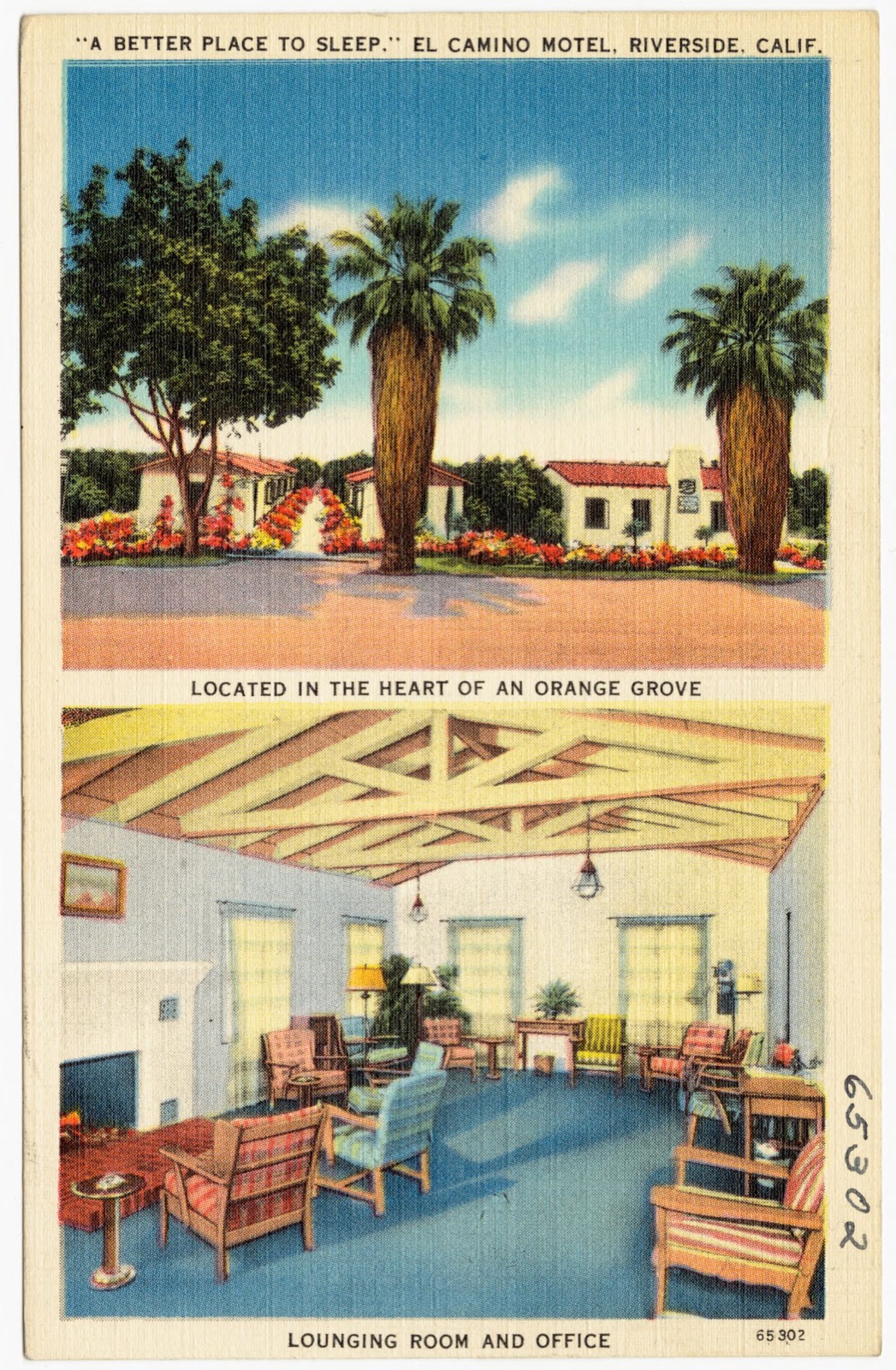 "A Better Place to Sleep," El Camino Motel, Riverside, Calif., Boston Public Library - undated