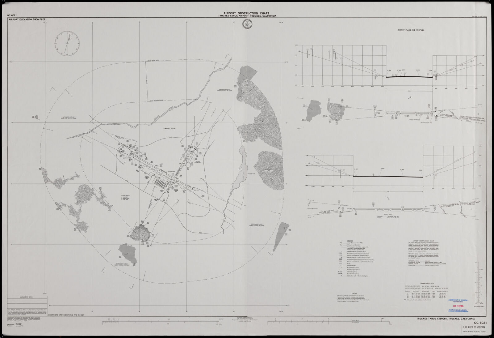 Airport obstruction chart, OC 6021, Truckee-Tahoe Airport, Truckee, California, Boston Public Library - undated