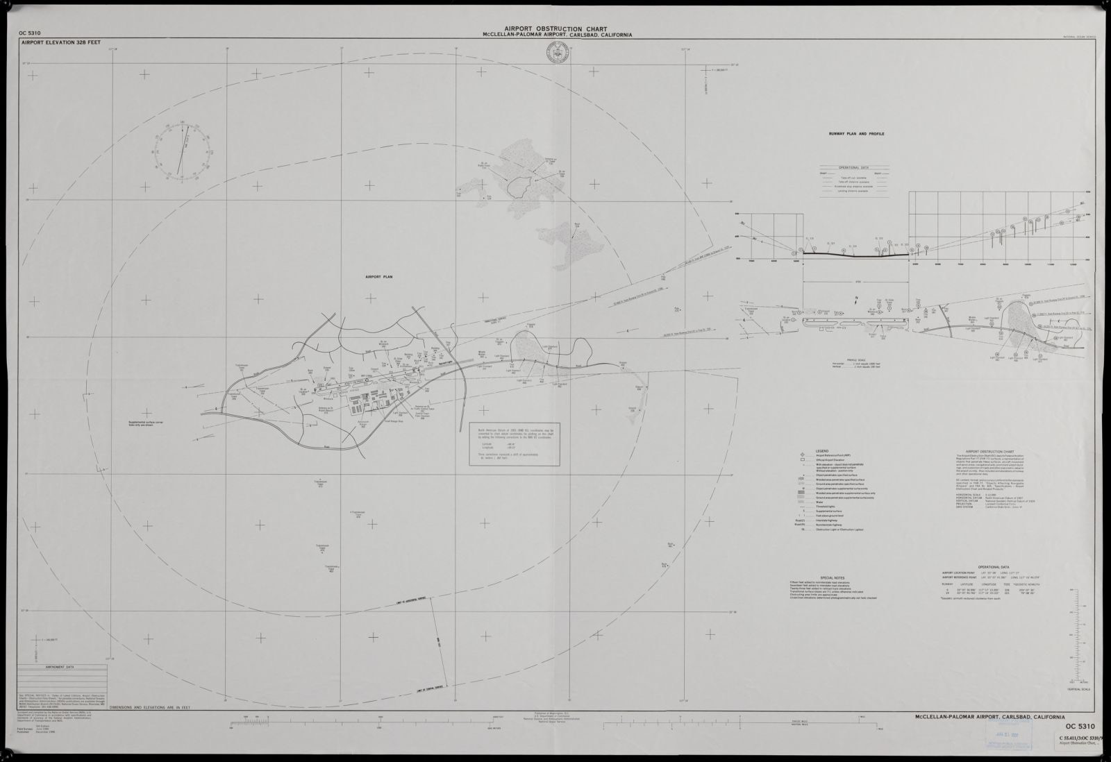Airport obstruction chart, OC 5310, Mcclellan-Palomar Airport, Carlsbad, California, Boston Public Library - undated