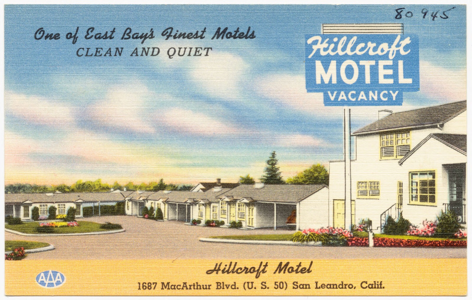 Hillcroft Motel, 1687 MacArthur Blvd. (U. S. 50), San Leandro, Calif., Boston Public Library - undated