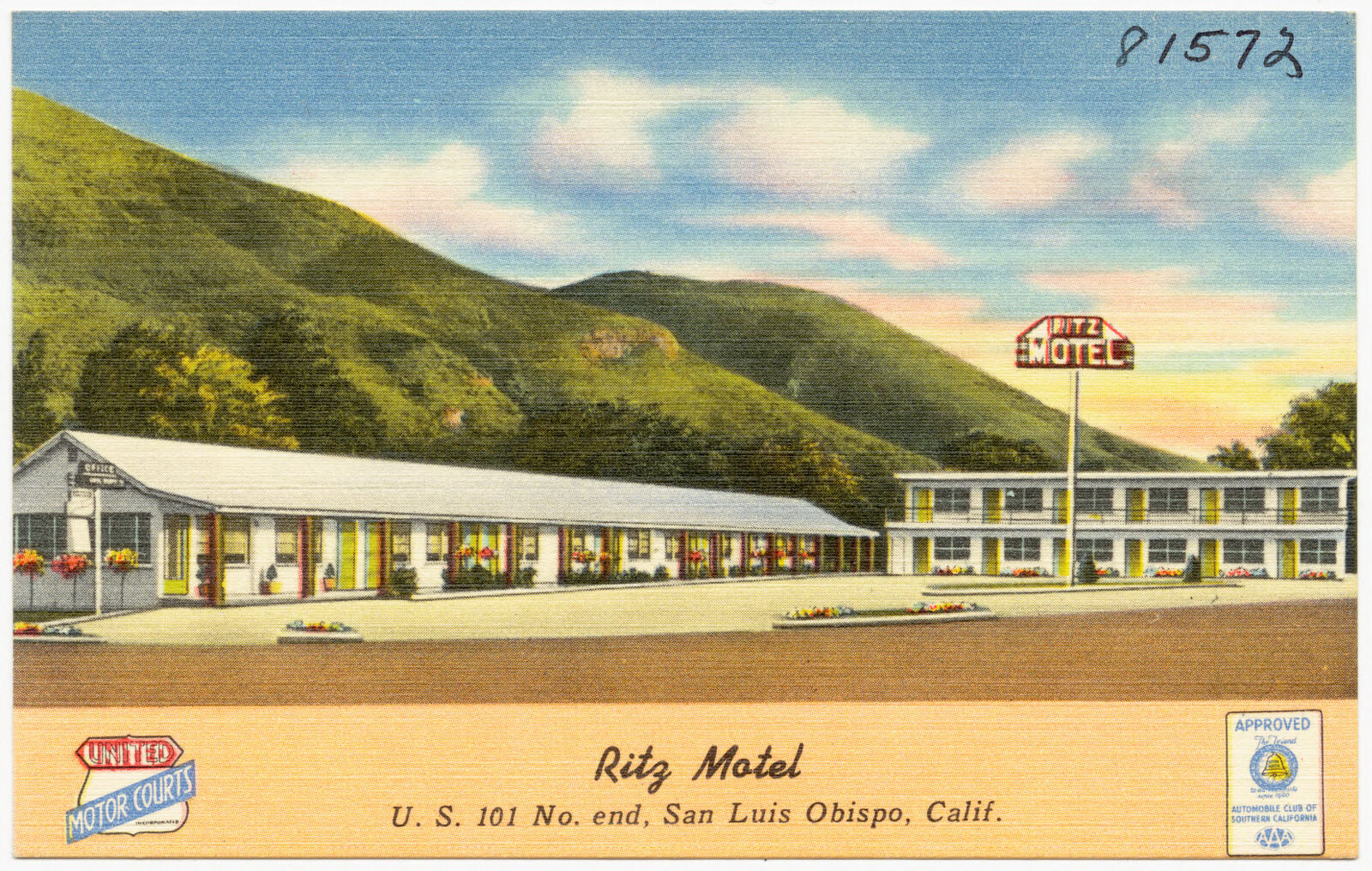 Ritz Motel, U. S. 101, No. end, San Luis Obispo, Calif., Boston Public Library - undated
