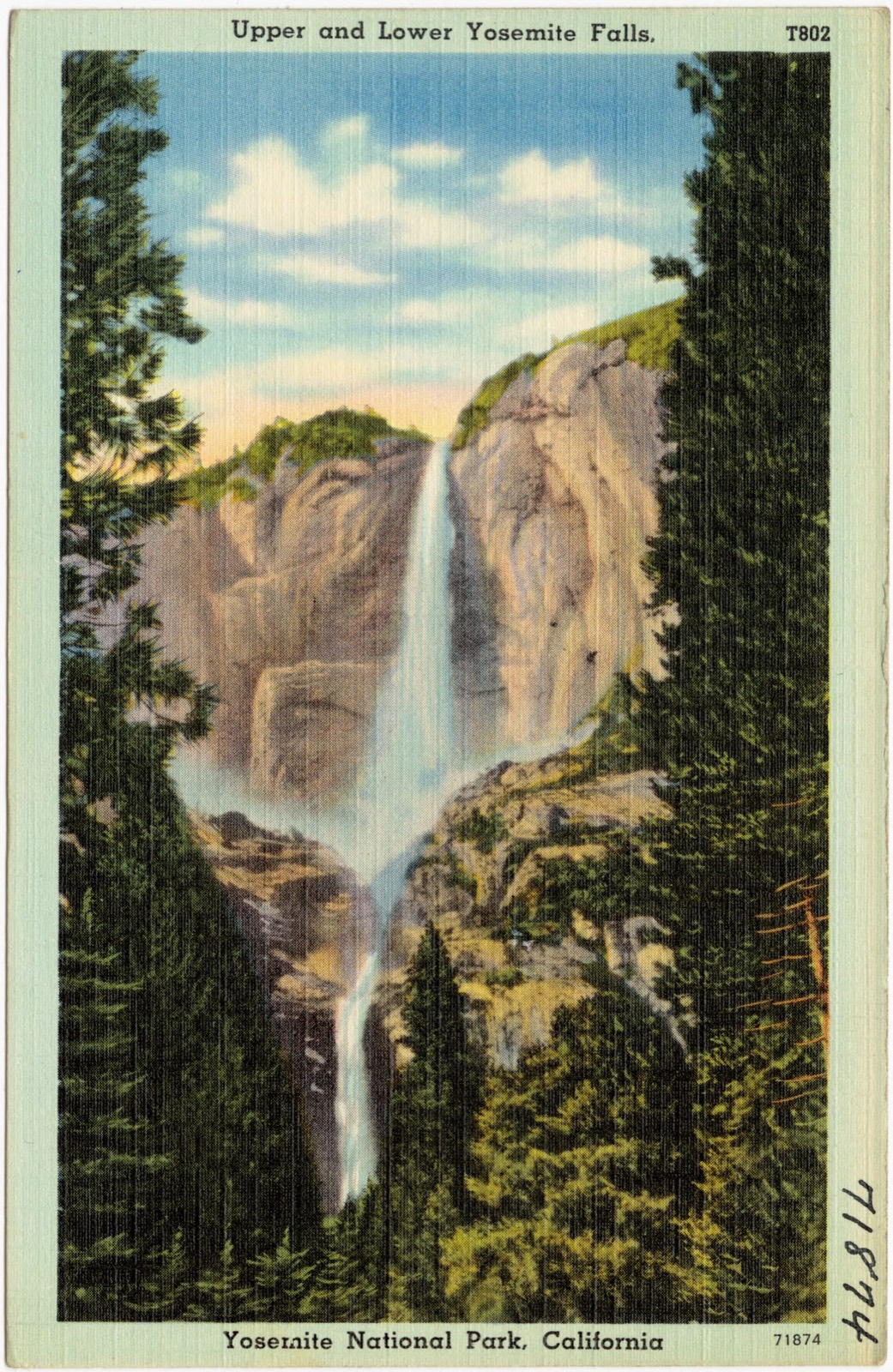 Upper and lower Yosemite Falls, Yosemite National Park, California, Boston Public Library - undated
