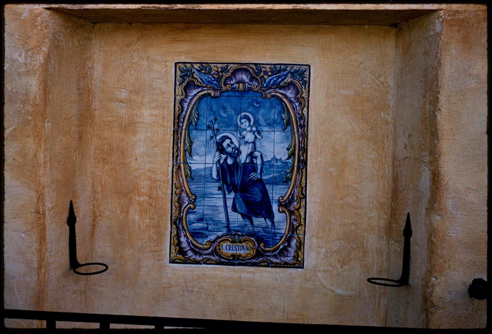 Painting of Saint Christopher, Mission San Carlos Borromeo de Carmelo, Boston Public Library - undated