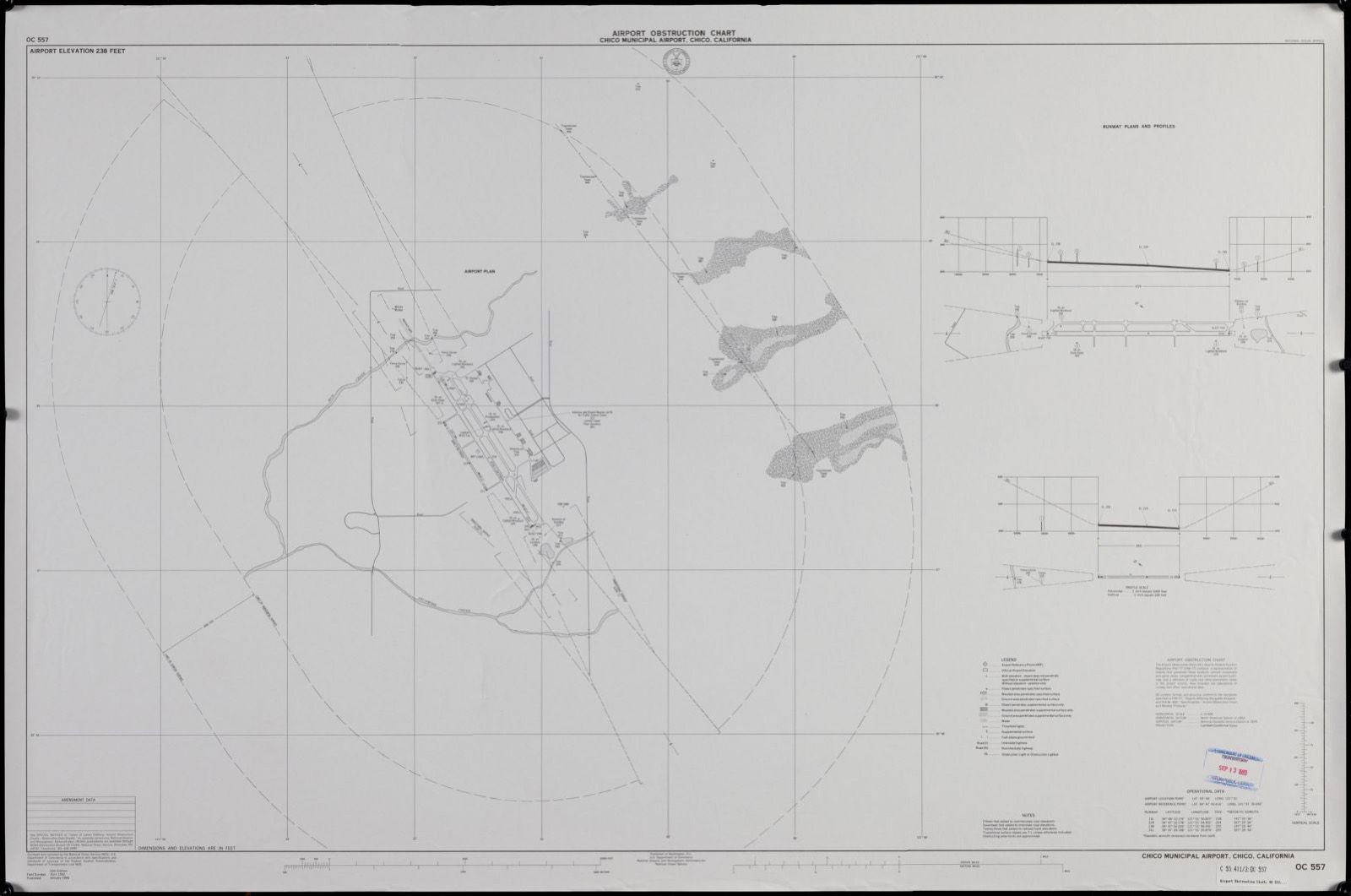 Airport obstruction chart, OC 557, Chico Municipal Airport, Chico, California, Boston Public Library - undated