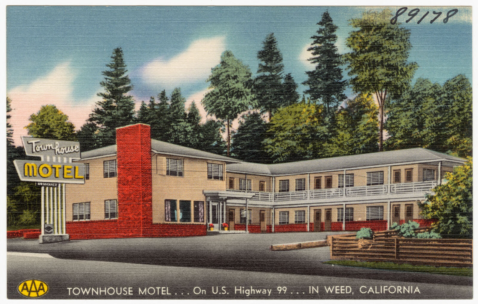 Townhouse Motel...On U.S. Highway 99...in Weed, California, Boston Public Library - undated