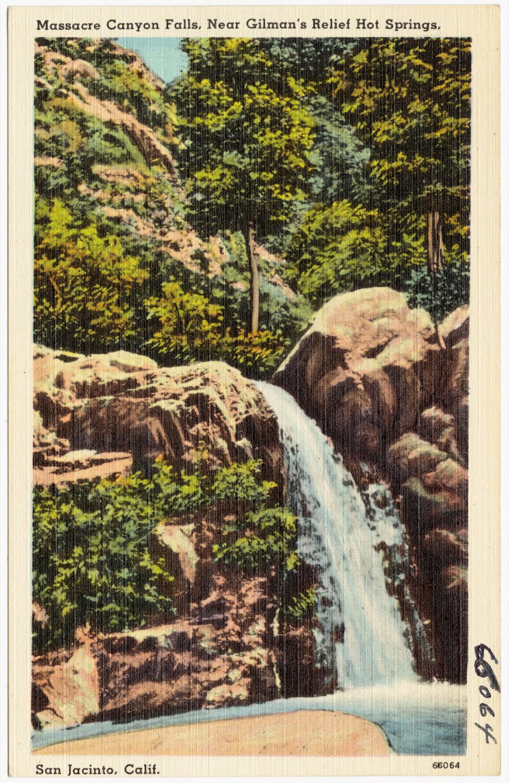 Massacre Canyon Falls, Near Gilman's Relief Hot Springs, Boston Public Library - undated